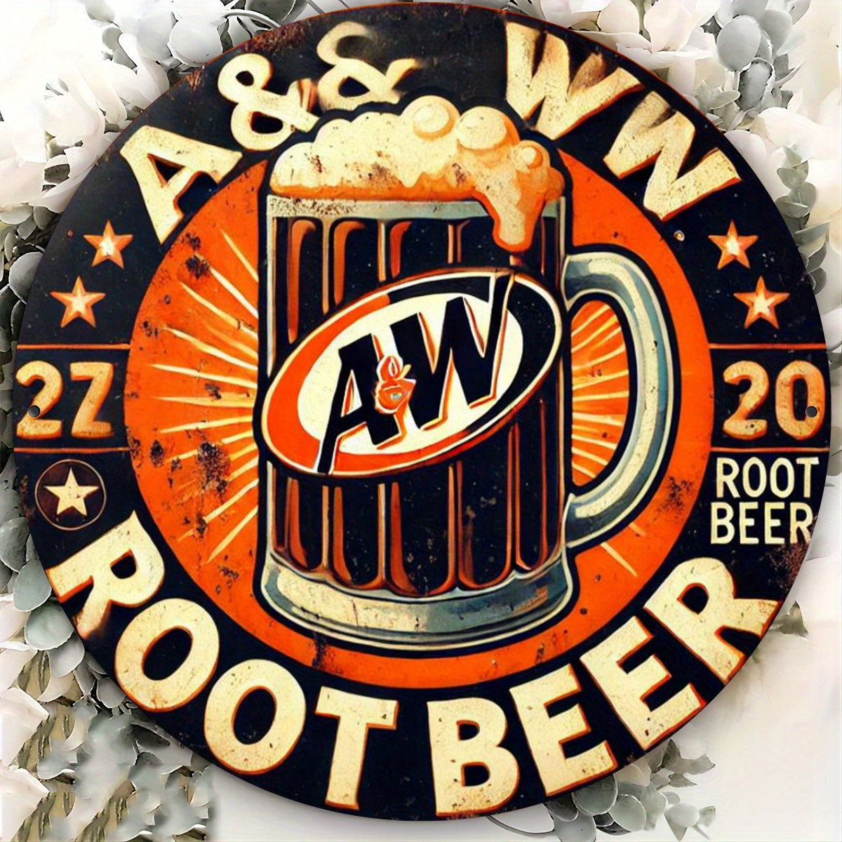 Personalize your home bar, cabin, man cave, or pub with the vintage rusty style iron painting of this personalized One Piece AW Root Beer Sign. Made from durable iron material, it will add a unique and rustic touch to any space.