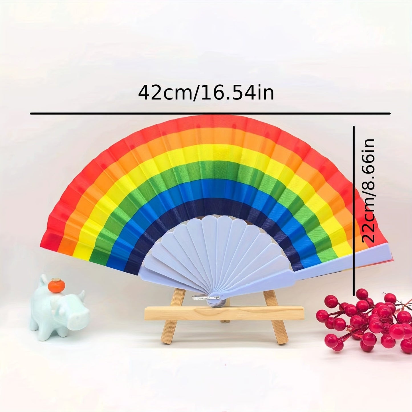 Set of 3/6/12 Elegant Rainbow Folding Fans, Dance Props, Fabric Handheld Fan Set, Vibrant Party Favors And Decorations