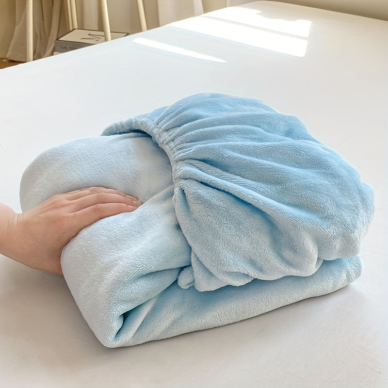 Soft and plush reversible milk velvet fitted sheet, featuring elastic all-around for a perfect fit. This machine washable anti-dust mattress protector is thick and comfortable, perfect for your bedroom or guest room. No pillowcase included. A great