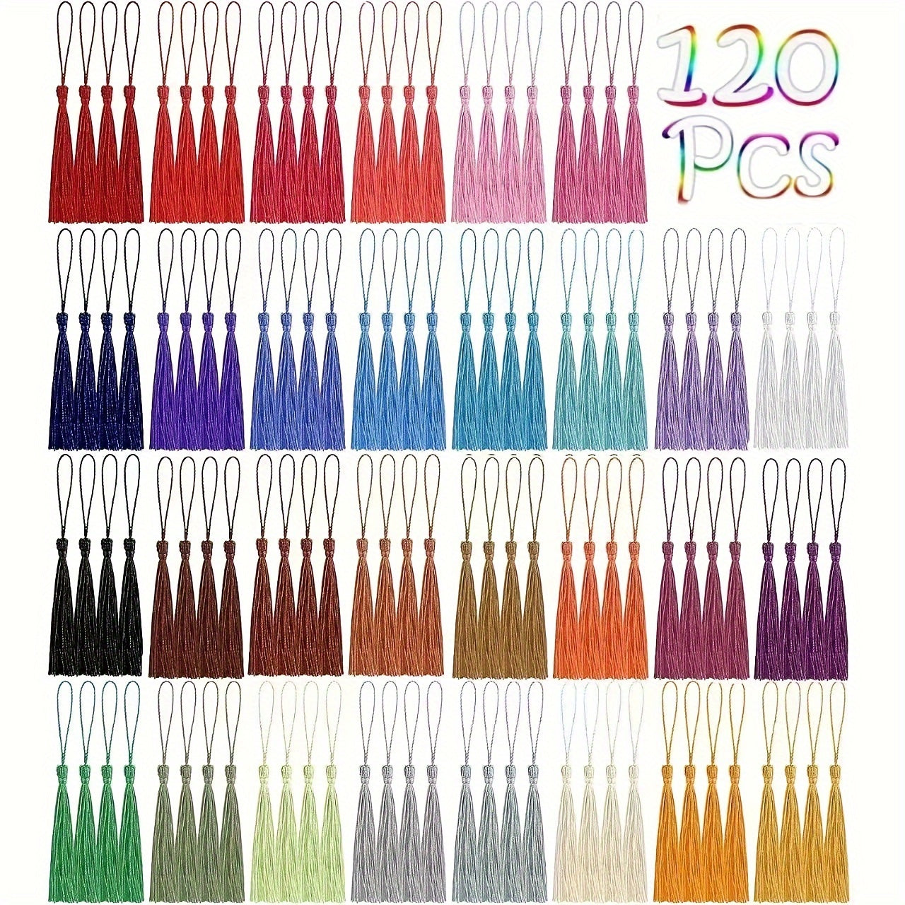 Bookmark tassels for crafts, keychain, and graduation - 100 to 144 pieces available. Perfect for DIY projects, jewelry making, and marking your favorite books. Ideal for adding a touch of elegance to your creations.