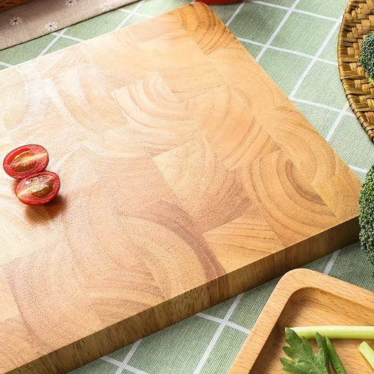 Rubberwood Cutting Board - 1pc Thickened and Food-Safe, Ideal for Chopping Fruits, Meat, and Vegetables in Home and Restaurant Kitchen