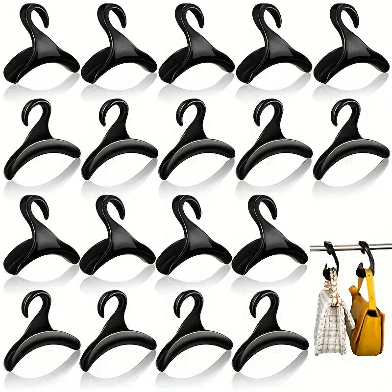 Set of 6 or 18 Solid Color Handbag Hooks with Arched Safety Design, Space-Saving Hanging Bag Tote Holder, and Rack