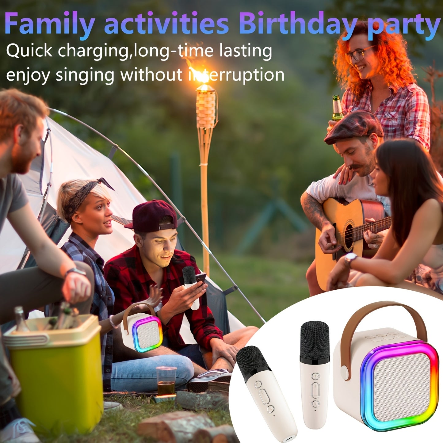 K12 Wireless Speaker Microphone for Karaoke with All-in-One Home Audio System