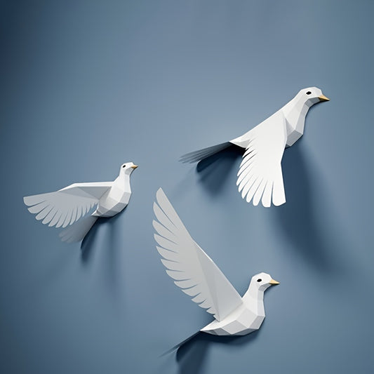 Create your own modern, simple style jewelry puzzle by assembling the Three Pigeons Creative paper model DIY for a unique home wall decoration. Encourage family cooperation and have fun with this interactive handicraft project.