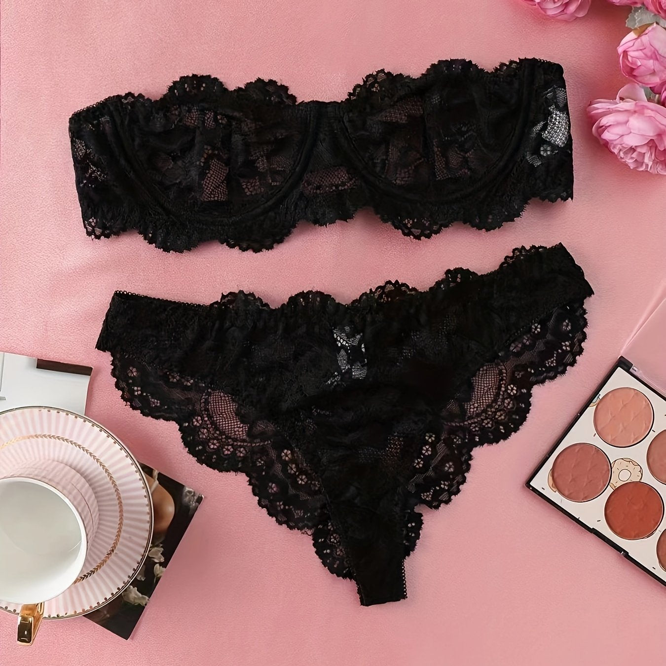 Lace lingerie set with a seductive design.