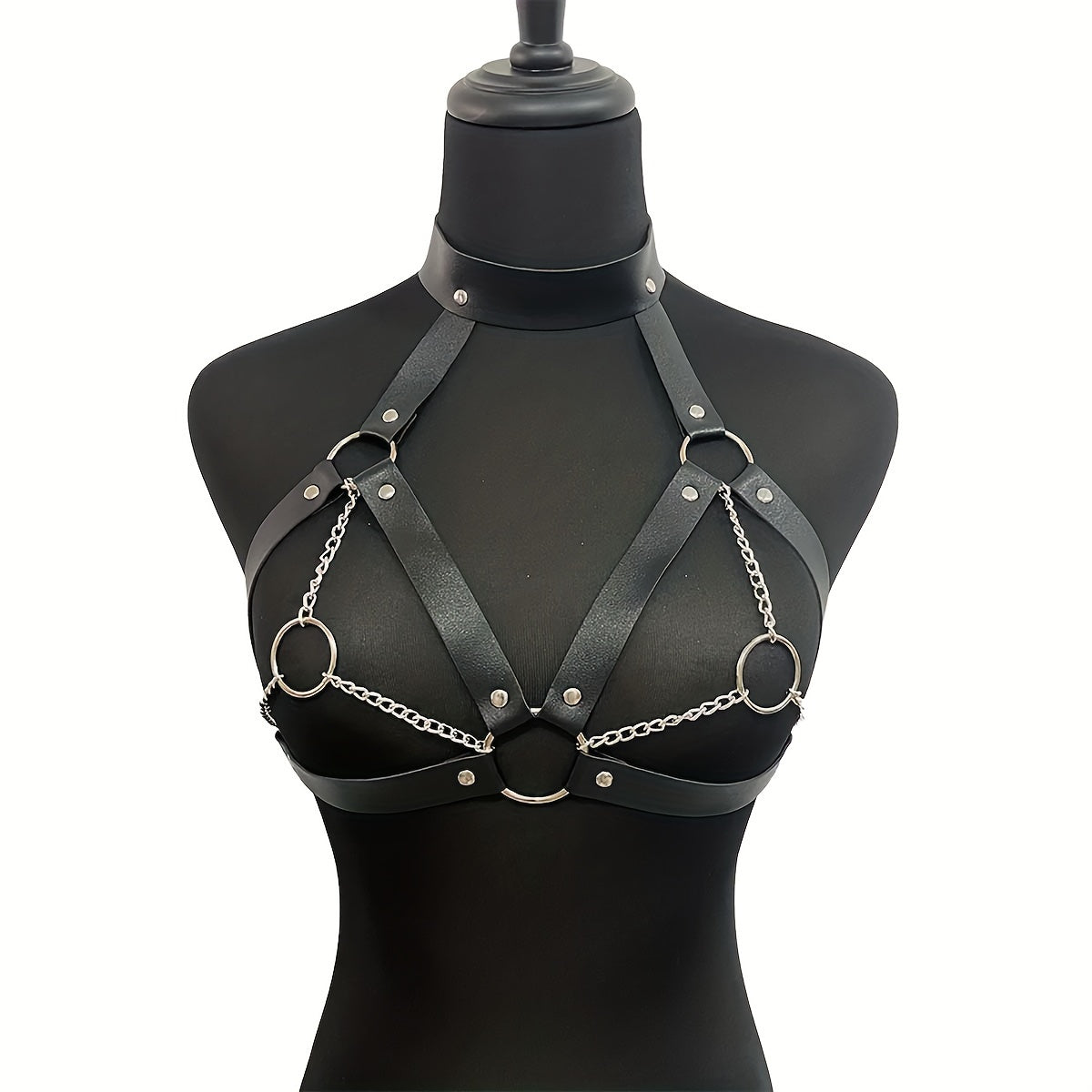 Punk Waist Belt for Women - Adjustable PU Leather Harness