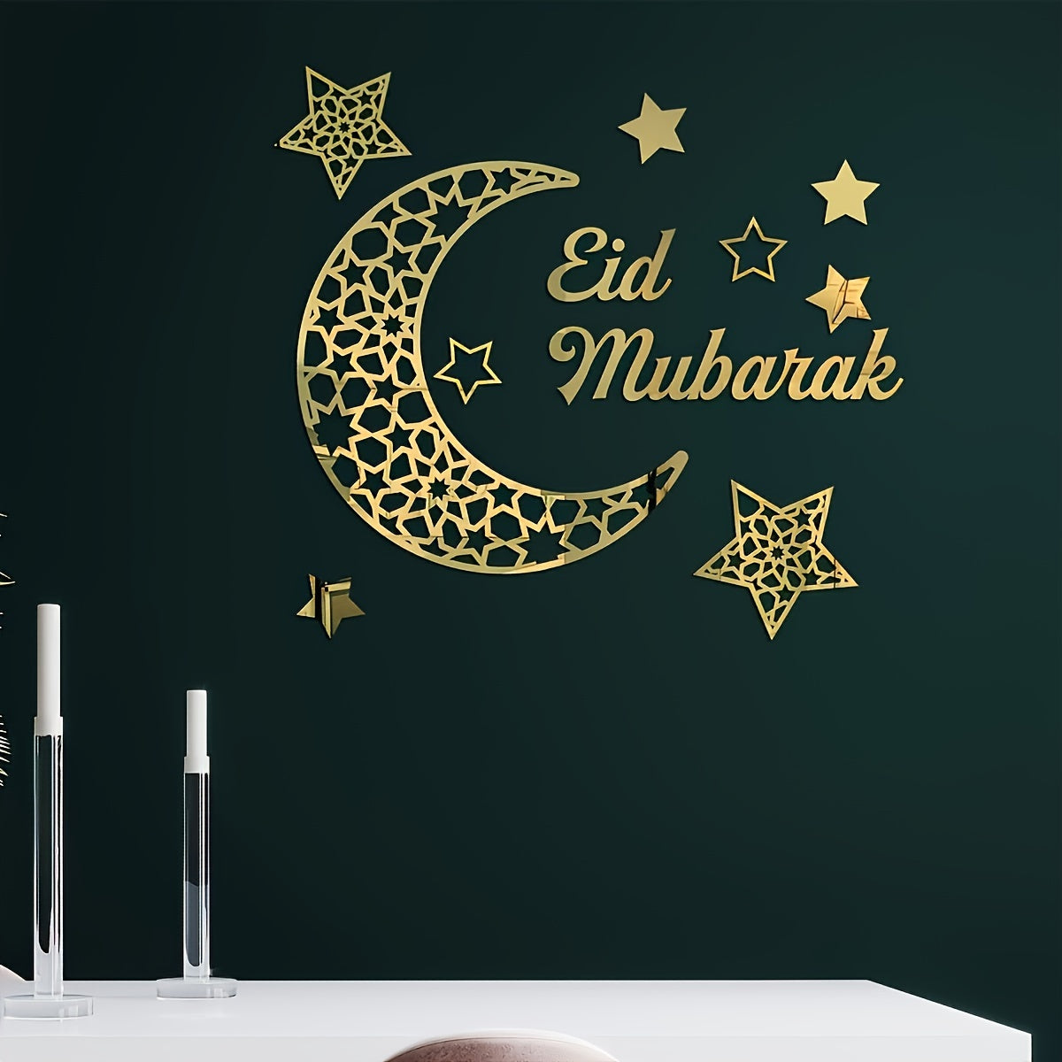 Ramadan mirror decorative wall stickers for a festive atmosphere in the Middle East.