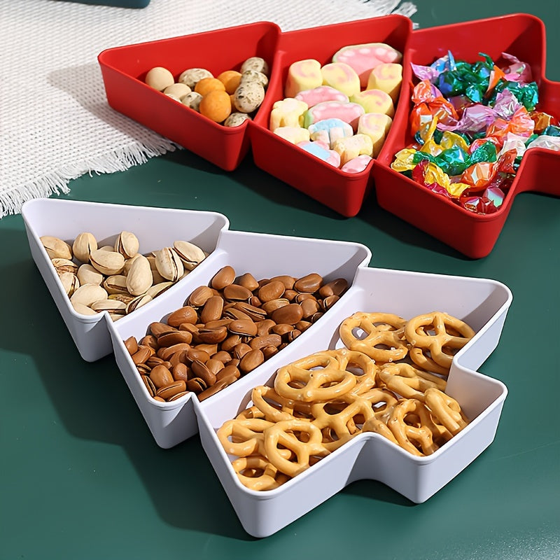 Christmas Tree Snack Tray perfect for serving nuts and fruits or candies at home, office, or parties. Great for Christmas decorations.