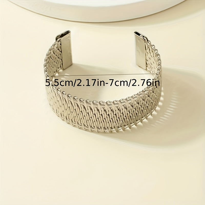 Embossed Bracelet in Silvery thread featuring Japanese and Korean Ethnic Style Influence