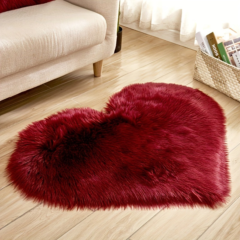 Heart-Shaped Faux Sheepskin Rug - Perfect for Celebrating Special Occasions!

Add a touch of festive charm to your home with this adorable 1pc Heart-Shaped Faux Sheepskin Rug. Measuring 50.01cm x 70.0cm, this rug is made from a soft blend of acrylic and