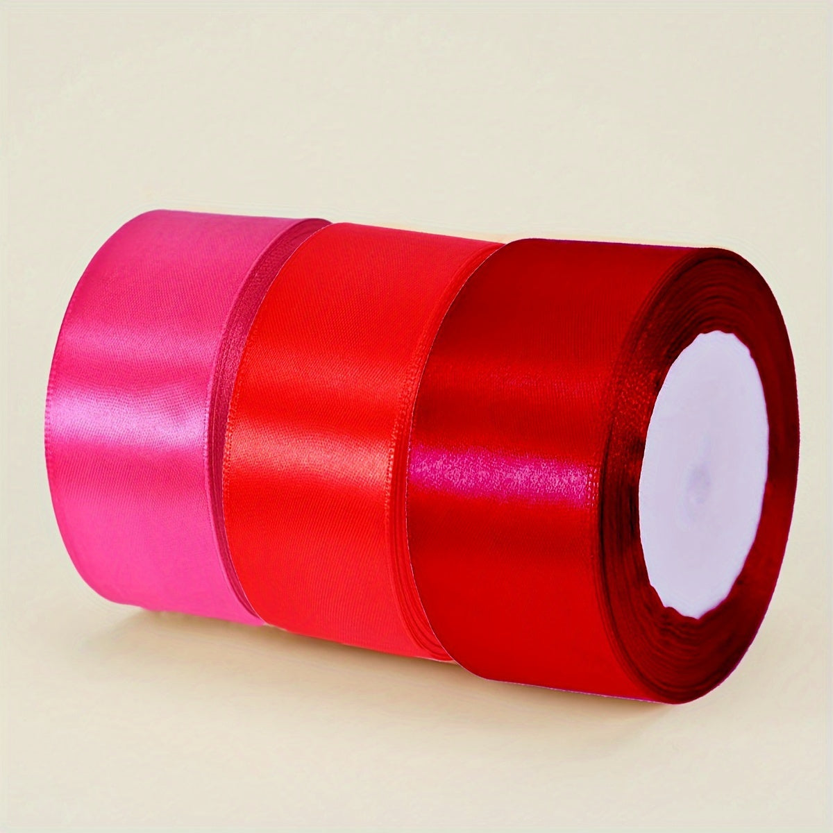 3 pieces of 4cm wide and 22 meters long ribbon for holiday gifts, weddings, DIY rose bouquets, bows, and hair clips.