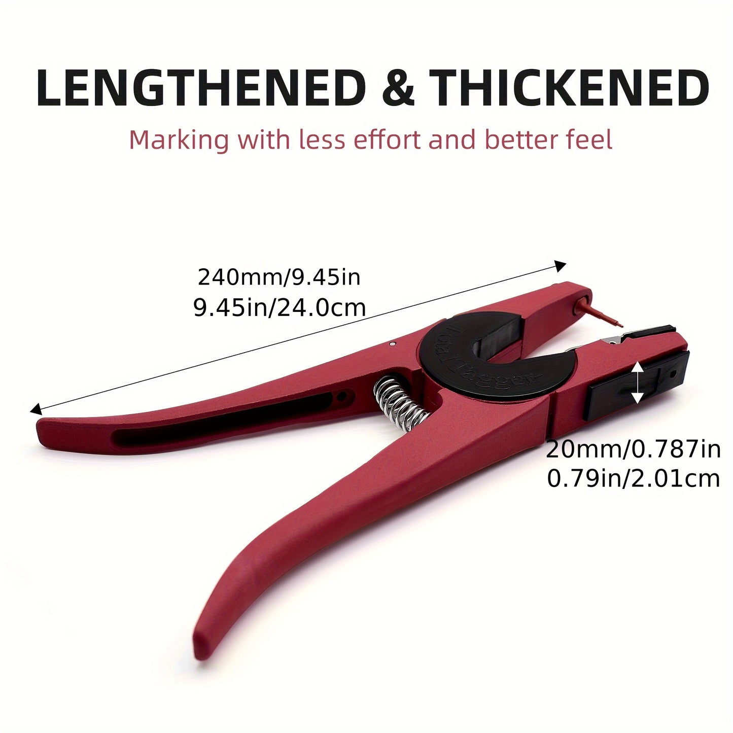 Livestock Ear Marking Pliers for various animals - Red Classic Model, 90 Degree Installation Tool.