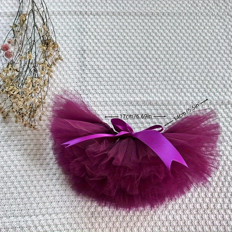 Lovely Purple Ballet Tutu Skirt & Headband Set for Girls - Ideal for Kids' Photoshoots, Birthday Parties & Special Presents