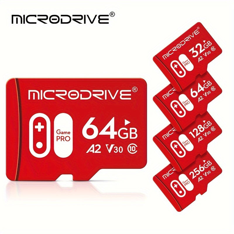 Micro TF SD Card available in 32GB, 64GB, 128GB, and 256GB with U3 Class 10 speed, come with SD adapter.