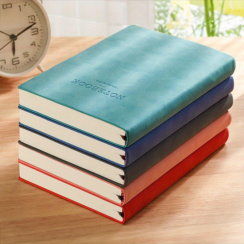 Personalized squared ruled soft leather notebook with bookmark is ideal for business meetings and academics.