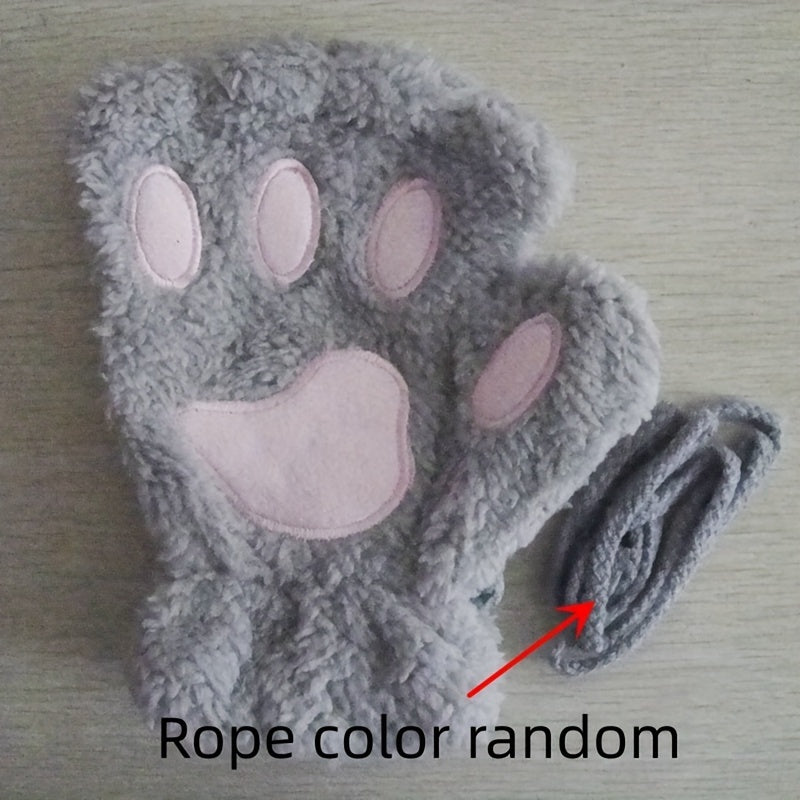 Stylish and cozy, these Cute Cat Claw Plush Gloves provide warmth and comfort in the cold seasons. The half finger design adds a trendy touch to these thick, fuzzy gloves, making them perfect for autumn and winter.