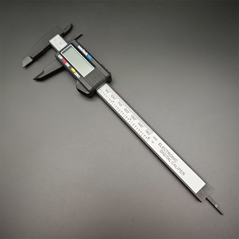 1pc Precision Digital Caliper, 150mm Electronic Vernier with LCD Display, Battery Operated, 0.1mm Accuracy, Plastic Material, Non-rechargeable PPSU Case.