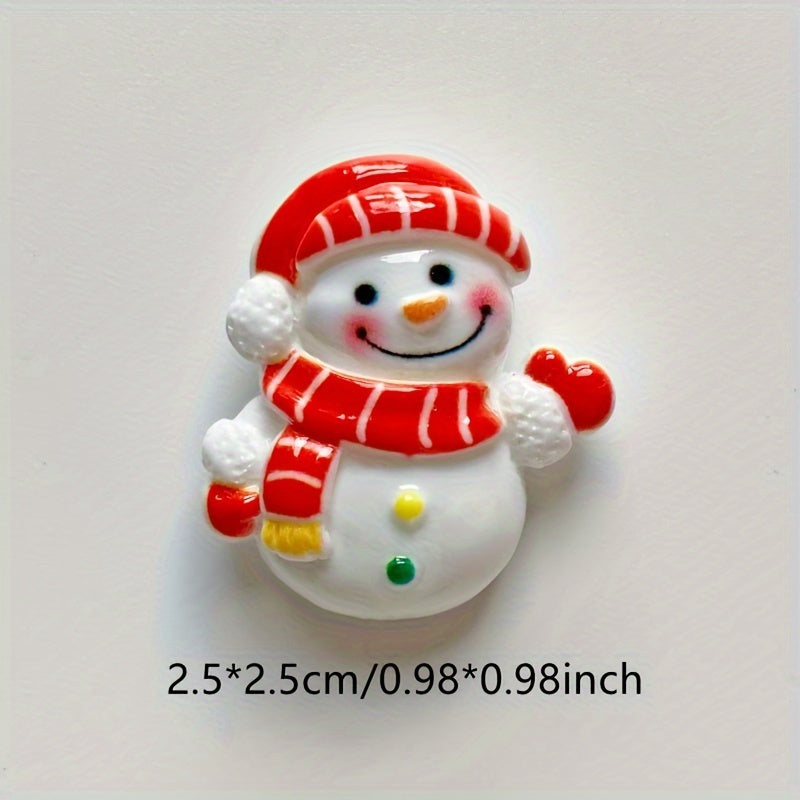 Set of 10 Christmas Refrigerator Magnets featuring Plastic Santa, Snowman, and Tree Figures. These Holiday Magnetic Stickers make for festive and decorative additions to your fridge, perfect for adding a touch of holiday cheer to your Home, Kitchen, or