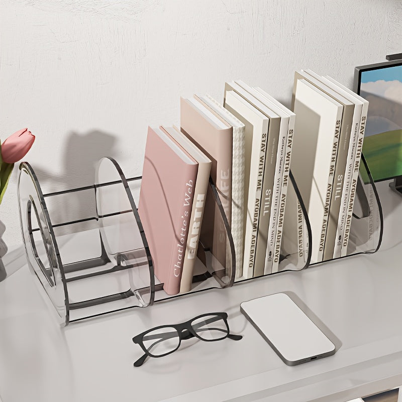 1 piece Heart Leaf Bookshelf, detachable and mobile, with large opening for easy access, made of plastic for home office storage.