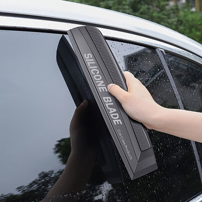 Soft silicone car window wiper blade for gentle, scratch-free cleaning of water stains. Perfect for auto glass and shower doors mirrors.