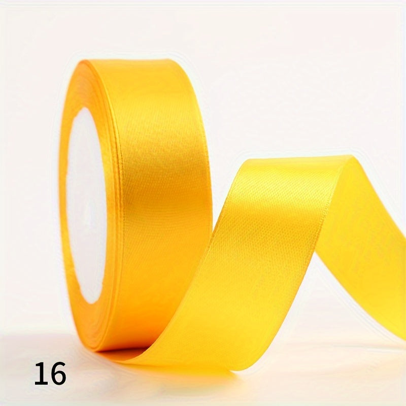 1 piece of 2.5cm wide, 25 yards long satin ribbon for gift wrapping, wedding decoration, car silk ribbon, baking, and webbing.