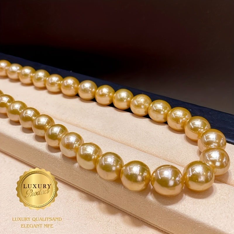 This exquisite luxury freshwater pearl necklace boasts an elegant and royal style, making it perfect for daily wear, parties, and gifting. An ideal choice for Mother's Day and wedding anniversaries, this versatile piece is suitable for all seasons.