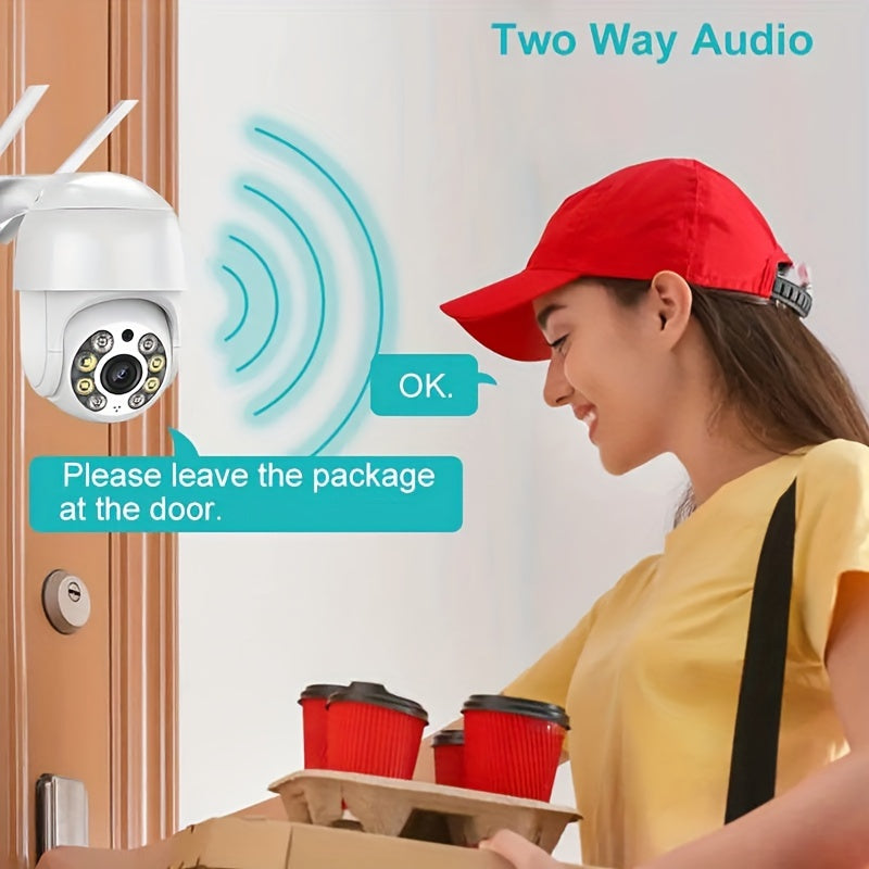 Teruhal Wireless Security Camera offers top-notch features including 2.4G WiFi connectivity, IP66 waterproof rating, 1080P HD resolution, automatic tracking and motion detection capabilities, two-way audio communication, and a built-in floodlight alarm