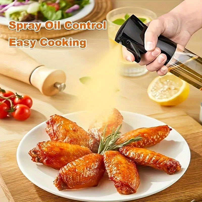 1 Multi-Function Kitchen Oil Sprayer - Ideal for Olive Oil Air Fryer Cooking, Precision Spray, No Power Needed, Leak-Proof, Refillable Black Dispenser