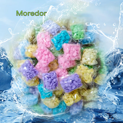 Laundry scent beads available in packs of 30, 50, or 100 for long-lasting fragrance and odor removal. Ideal for commercial laundry rooms and wholesalers.