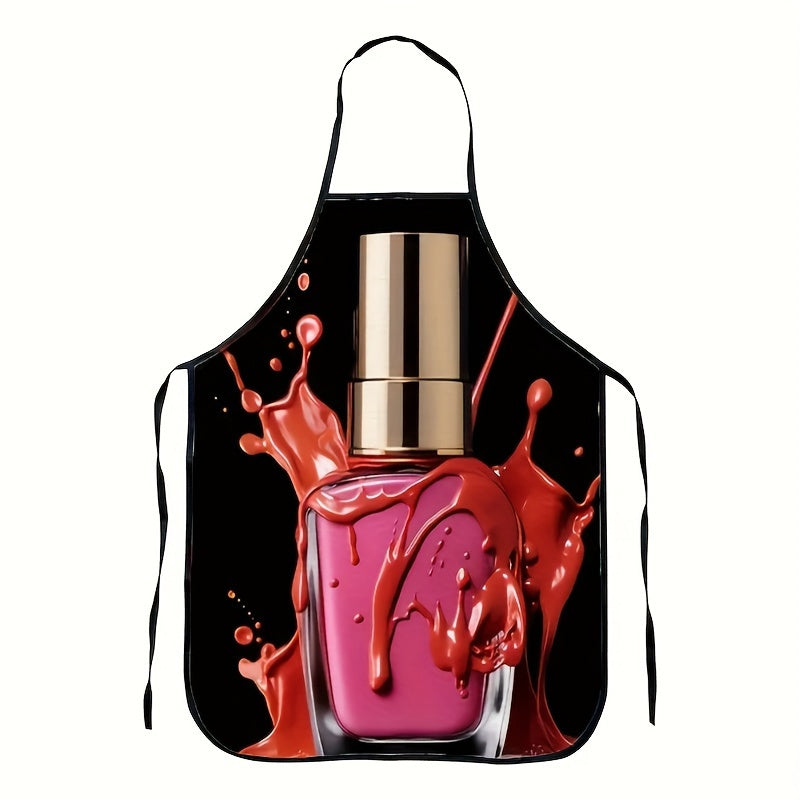 Colorful Design Vibrant Nail Polish Apron: 80cm x 60cm, Protective Kitchen Wear