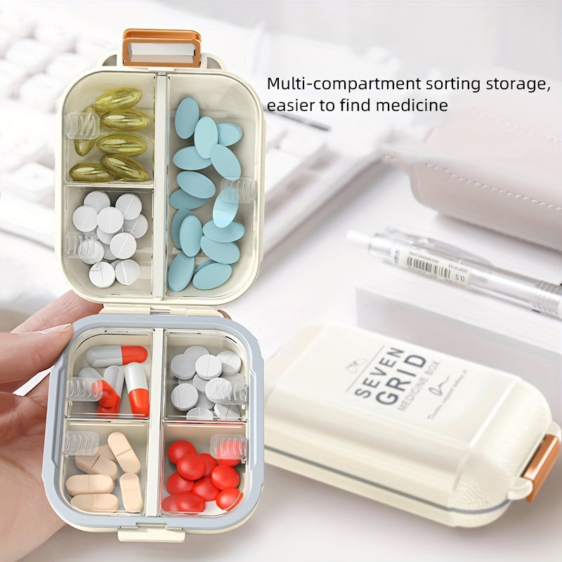 Polypropylene 7-Day Pill Organizer, Dust and Moisture Resistant, Ideal for Outdoor Medication Storage.