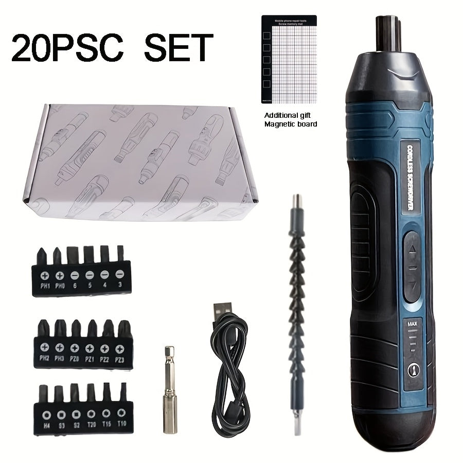 Adjustable torque & speed cordless electric screwdriver with 1300mAh lithium battery - perfect for home repairs.