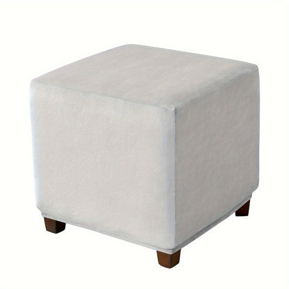 Soft silvery fox velvet footrest cover for square S size stool