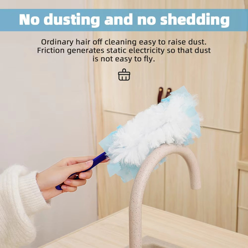 Versatile Dusting Brush with Fluffy Microfiber Head - Suitable for Home and Car Cleaning | No Batteries Needed, Great for Faucets, Desktops, Floors, and More