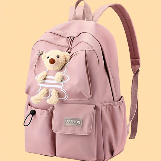 Trendy Korean backpack, perfect for students in middle and high school, captures youthful spirit.