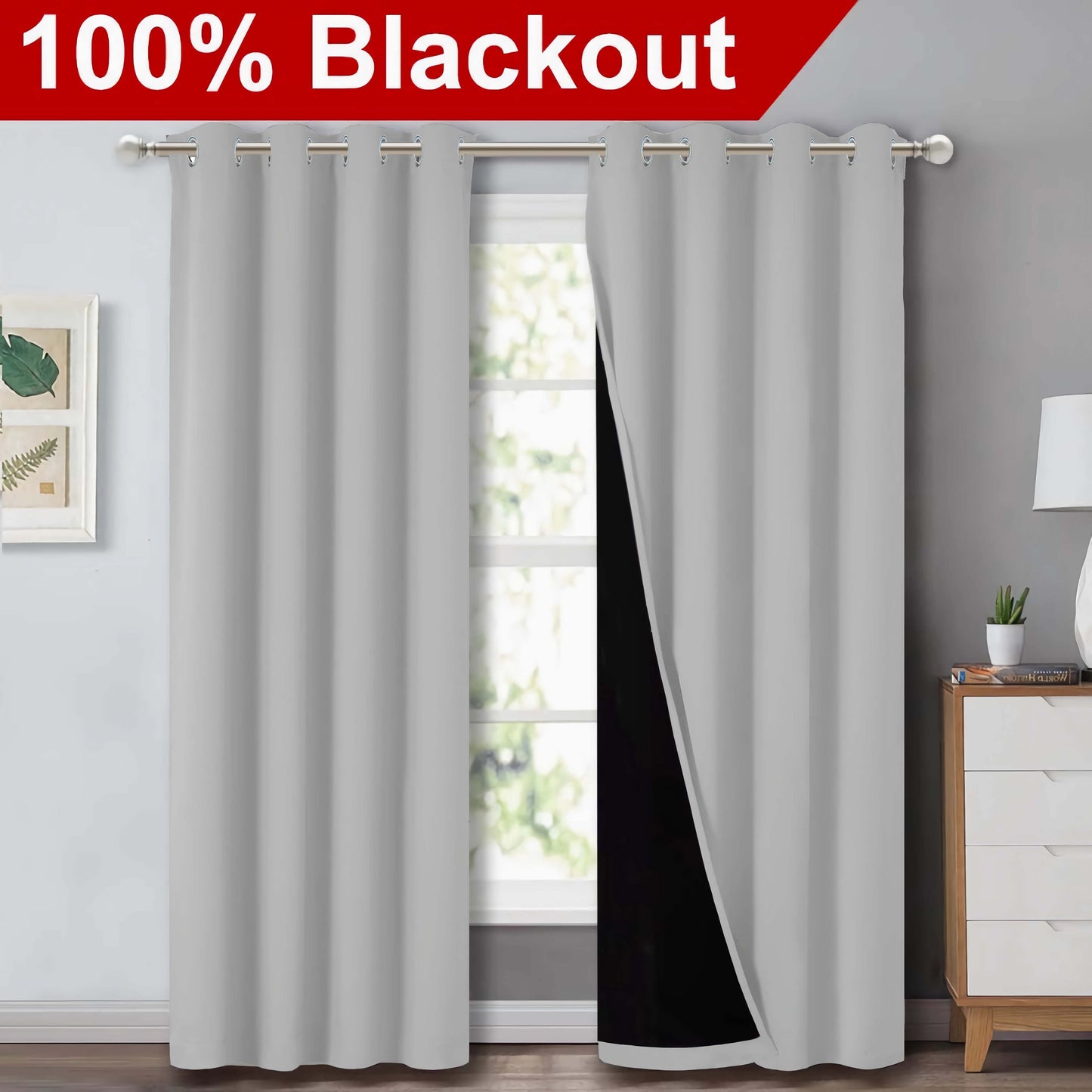 Versatile blackout curtains suitable for living rooms, bedrooms, kitchens, bathrooms, and home decor.