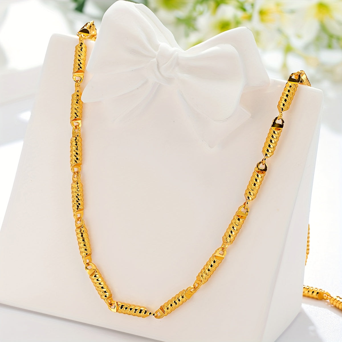 Minimalist Link Chain Necklace, Fashion Jewelry in 24K Gold Plating, Perfect for Everyday Wear or Valentine's Day Gift, Handcrafted in Southeast Asia, 1 piece