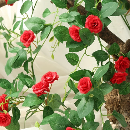 7.55ft Artificial Rose Vine for Outdoor UV Resistant Décor.