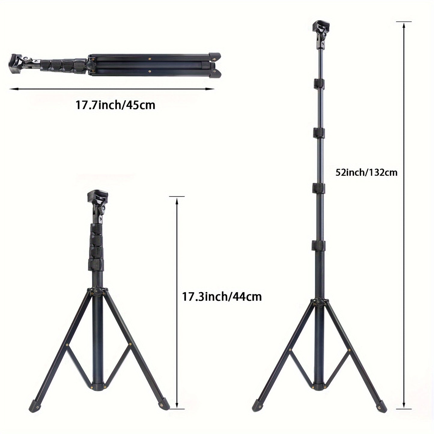 ZOMEI 132.08cm tripod with LED fill light and adjustable 25.4cm square studio lighting for home photography and video recording.