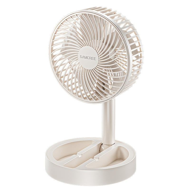 Portable USB desk fan, 1 piece, with folding 6.1-inch touch control table fan. Made of plastic material for indoor use. Powered by USB with a voltage of 36V or lower. Does not include a battery.