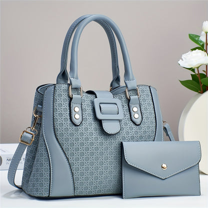 New Two-Piece Set Fashion Handbag for Women with Woven Design, High Appearance Level, and Large Capacity