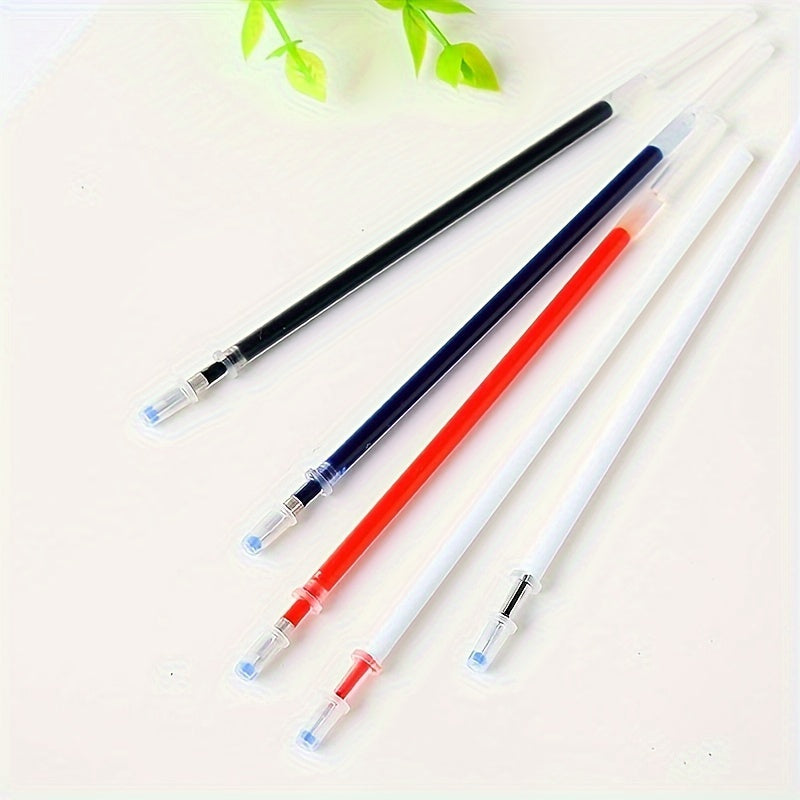 100pcs Gel Pen Refills in Red, Blue, and Black Ink, 0.5mm, ideal for office and school writing supplies.