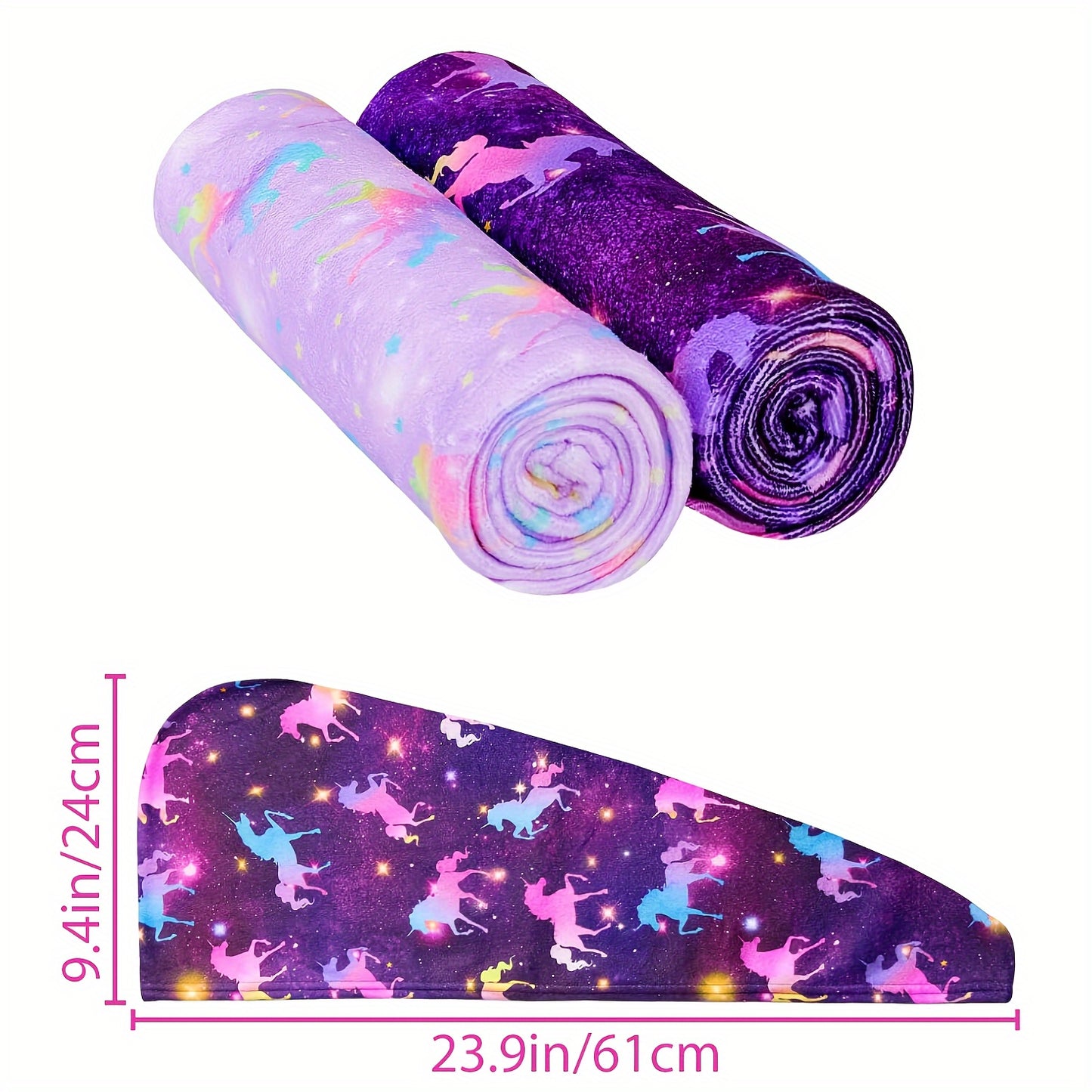 Microfiber cartoon hair towel wrap with button for kids, quick dry cap with cute patterns, absorbent towel for women and girls.