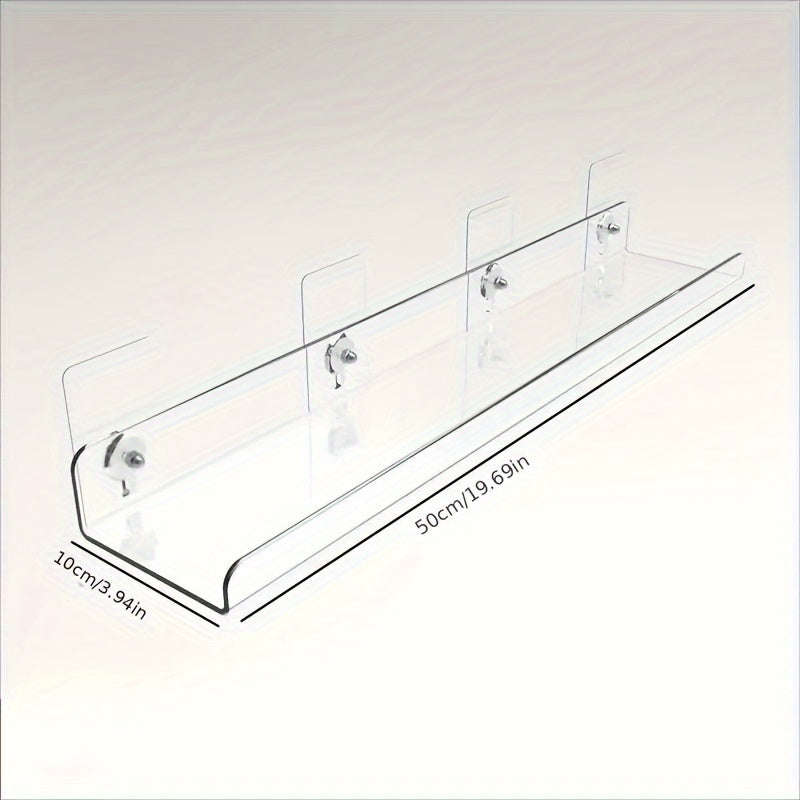 Прозрачные акриловые плавающие полки для различных用途 в ванной, кухне или для展示 виниловых пластинок. Утилитарные стеллажи без золотых трубок в комплекте.