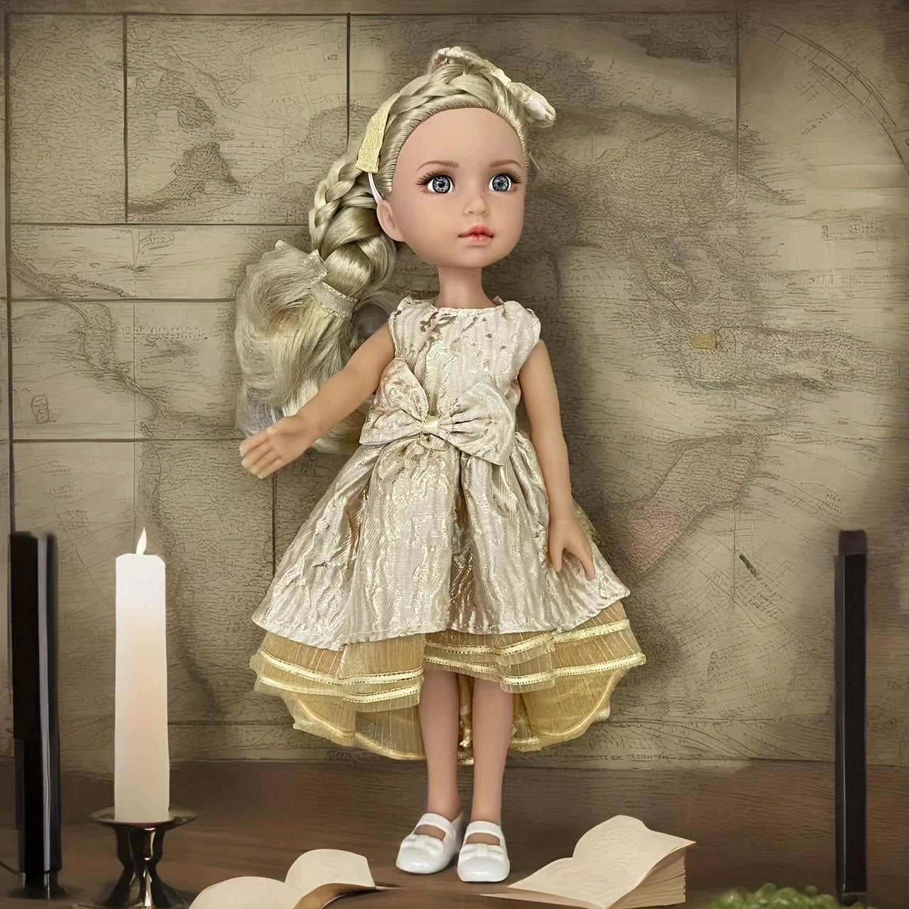 14" BJD doll with removable joints and fashion clothes, perfect gift for kids.