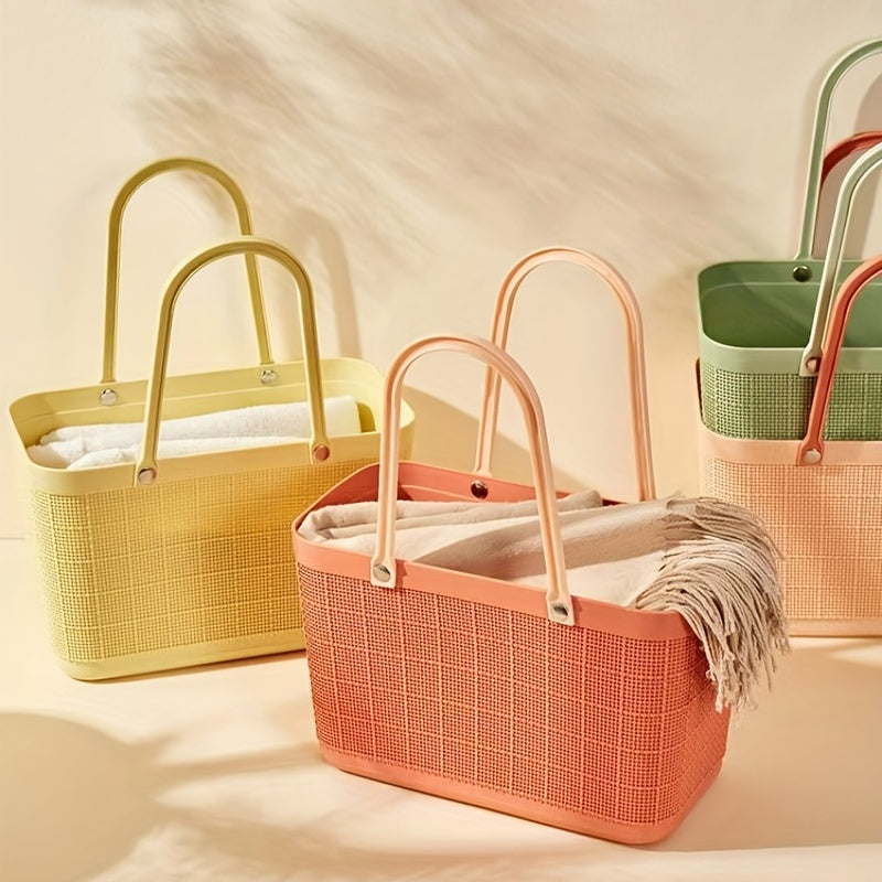 Trendy Plastic Laundry Linen Pattern Storage Baskets - Ideal for Females, Babies, and Consumers!