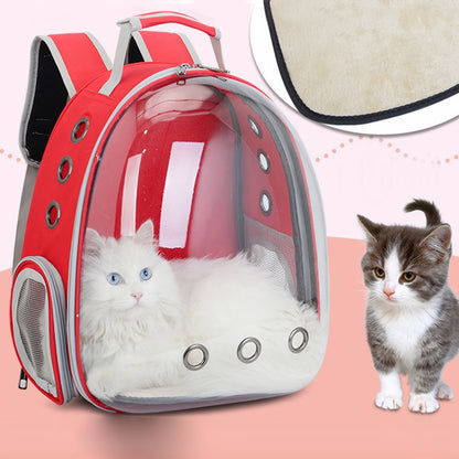 Pet bubble backpack for dogs and cats - comfortable and secure outdoor carrier with clear view window.