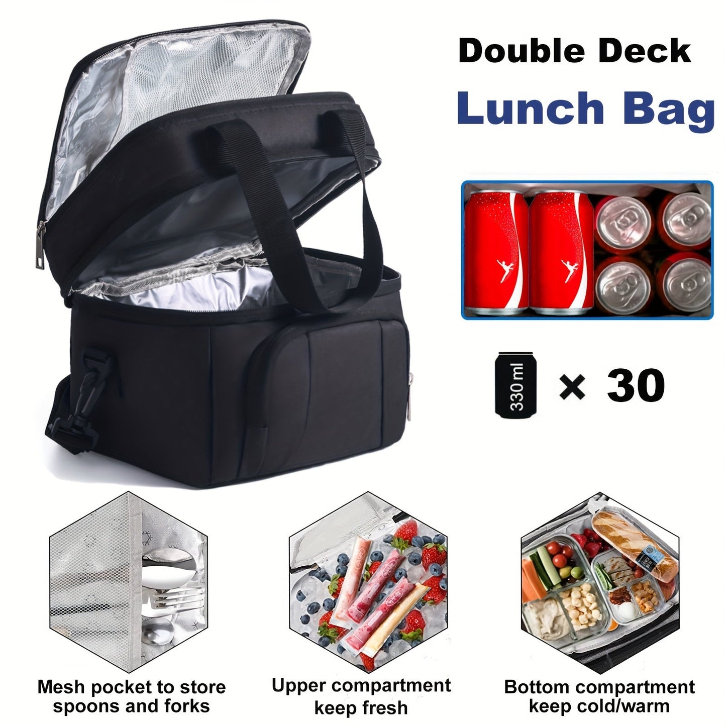 Stay warm this winter with our 1pc Insulated Lunch Bag, perfect for your Valentine's Day lunch or Christmas and Black Friday outings. This leak-proof tote comes with an adjustable shoulder strap for easy carrying on all your outdoor activities, picnics