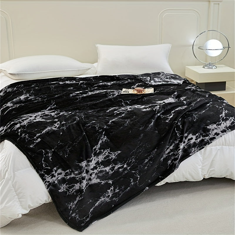 Soft and cozy marble print flannel blanket, suitable for travel, sofa, bed, and office. Great gift for boys, girls, and adults, perfect for all seasons.