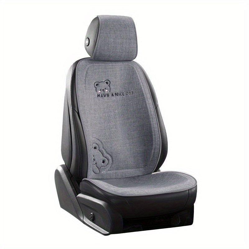 Adorable cartoon car seat pad in four seasons design, providing a simple, non-slip, breathable solution for the back row of your car. The perfect accessory for your car's interior.